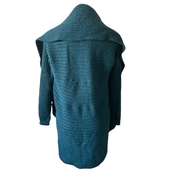 Peruvian Link Alpaca Collection Essential Sweater Open Front Teal Cozy Warm OS - Picture 5 of 10